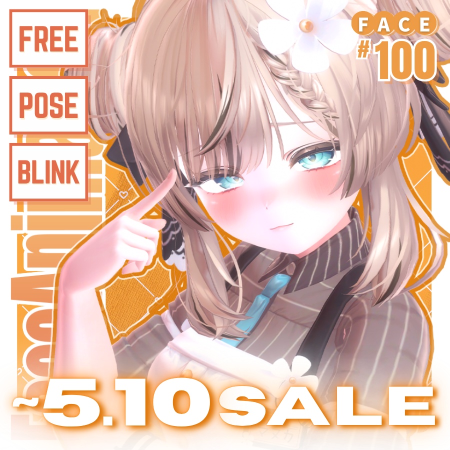 !!GWSALE~5.10 !!💗【FREE/無料】Manuka100Type❥動くまばたきFace&PoseAnimations ⌖ ݁˚