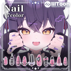 【VRChat向け3Dネイル】LS_Nail01🎀🖤