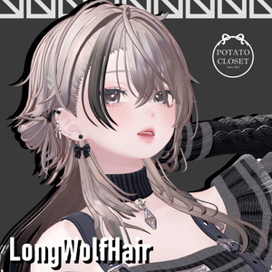 【VRC想定】LongWolfHair【10Avatar対応】
