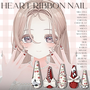【1周年記念セール】21アバター対応🎀HeartRibbonNail