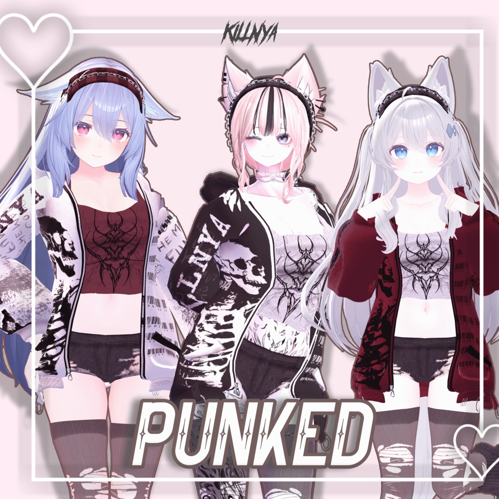 「8アバター対応」PUNKED 『カリン,めいゆん,萌,森羅,ラシュシャー,桔梗,ライム,セレスティア